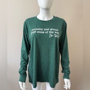 Trendy Green Long Sleeve Women's Tee